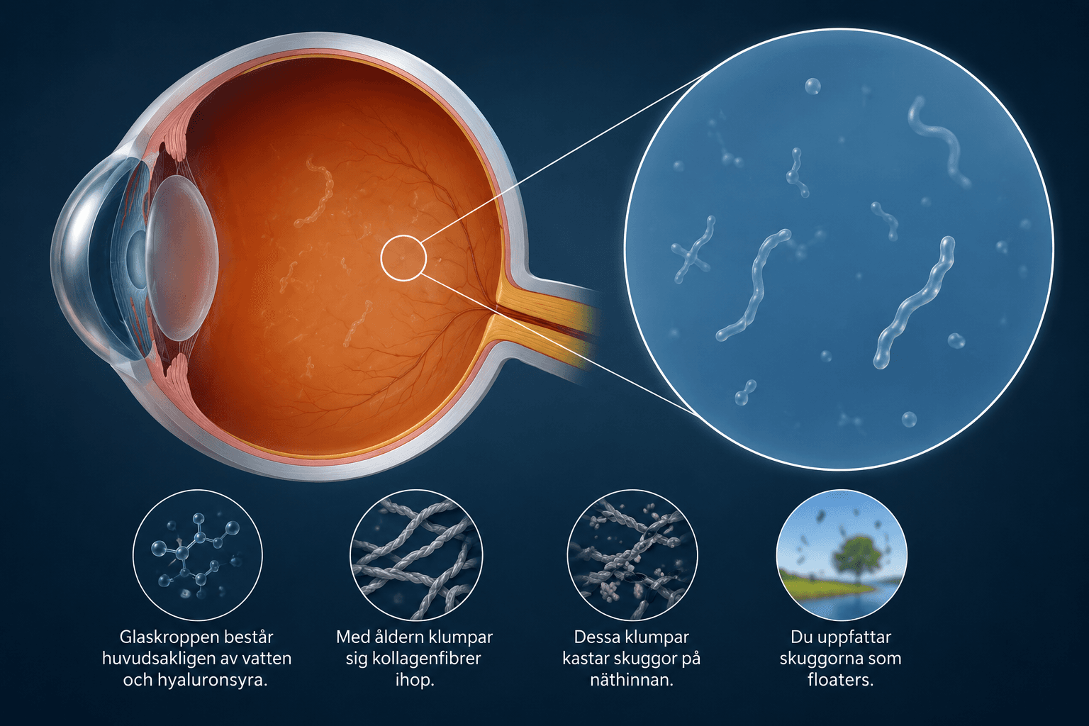 Age-related changes in the vitreous that cause opacities
