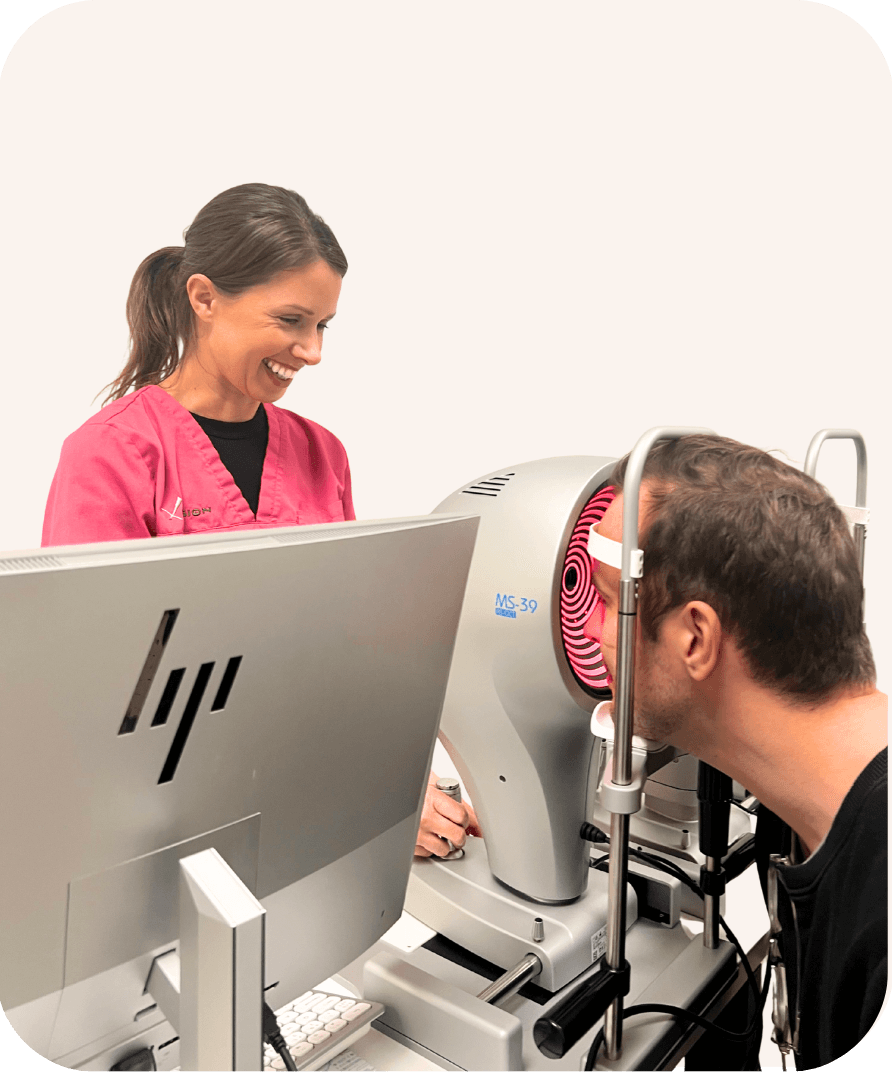 Patient at X-Vision Eye Clinic
